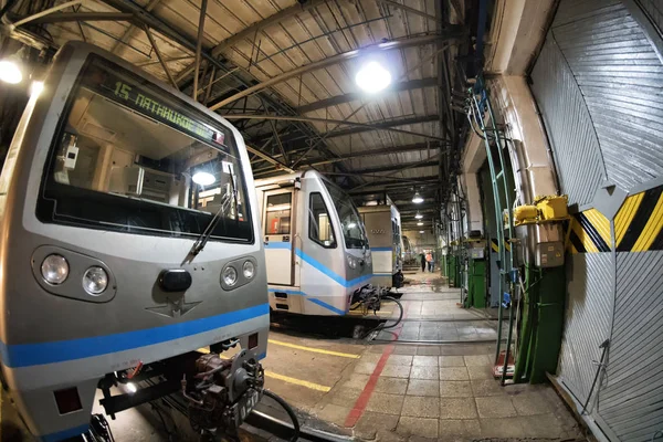 Moskvas tunnelbanetåg i ”Izmailovo” depot. 09 juni 2017. Moskva. Ryssland — Stockfoto