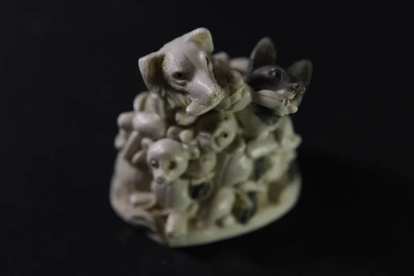 Köpeklerin heykeller şeklinde kutu