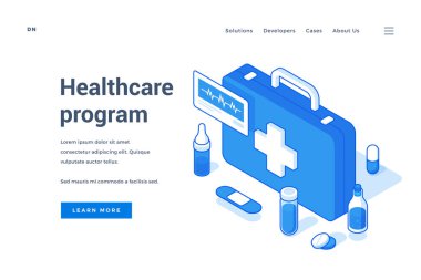 Modern sağlık programı için reklam web pankartı