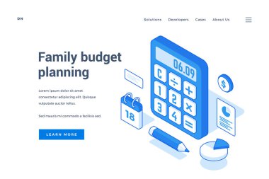 Aile bütçesi planlama servisi için web pankartı