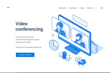 Modern görüntülü sohbet uygulaması için web pankartı