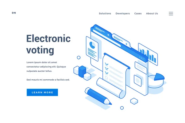 Kullanışlı elektronik oy kullanma servisi için web pankartı