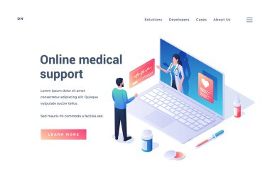 İnternet üzerinden doktordan tıbbi destek için internet sitesi