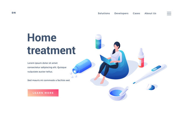 Шаблон сайта, рекламирующий информацию о лечении на дому