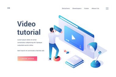 Video dersleri hakkında bilgi sunan tanıtım web sitesi