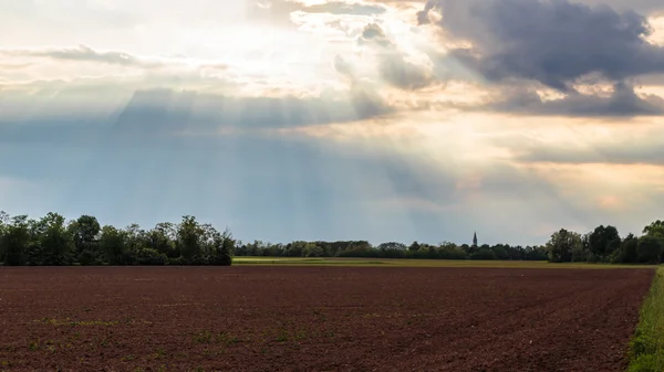 Spring storm over the fields — Stock Photo, Image