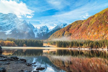 dağ gölü, sonbahar gündoğumu