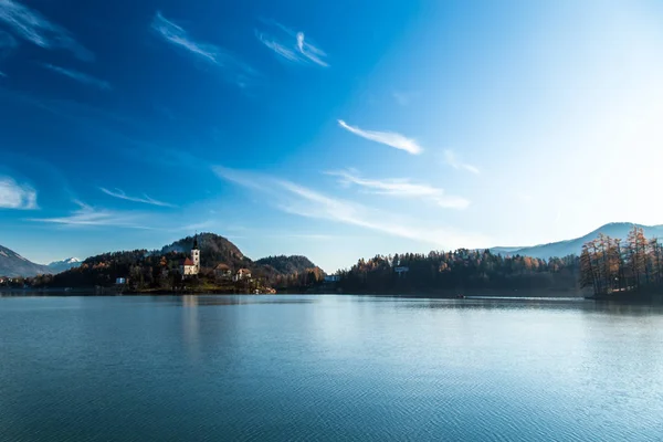 Ochtend om het meer van Bled — Stockfoto