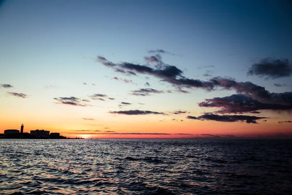 El castillo y el faro de Trieste — Foto de Stock