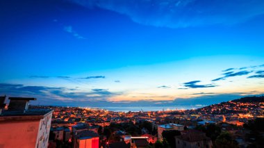 Trieste şehir on Sunset