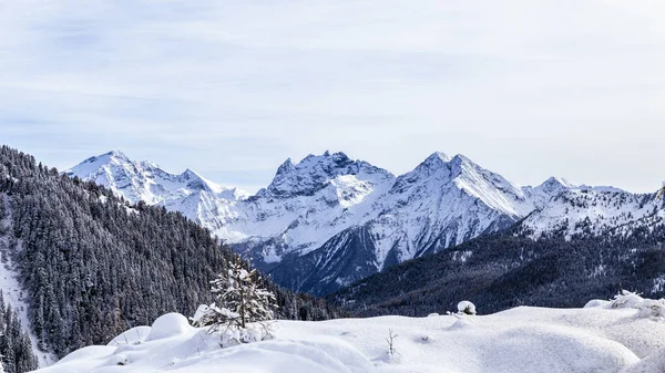 Solig dag i Alperna efter snöfallet — Stockfoto