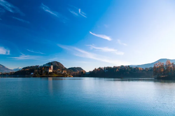 Ochtend om het meer van Bled — Stockfoto