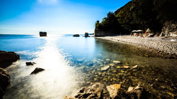 Solnedgång vid stranden — Stockfoto