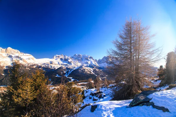 Dolomiti di Brenta egy téli nap — Stock Fotó
