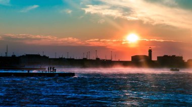 Trieste şehir rüzgarlı gün