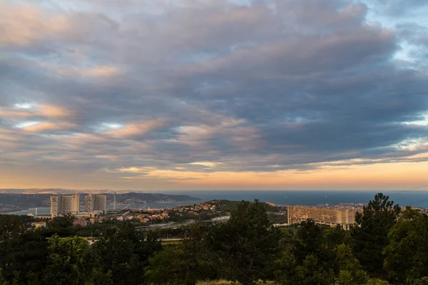 Sunrise in the bay of Trieste — Stock Photo, Image