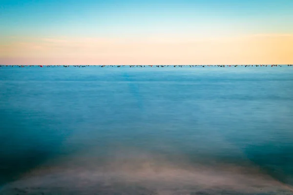 Solnedgången vid havet, Trieste — Stockfoto