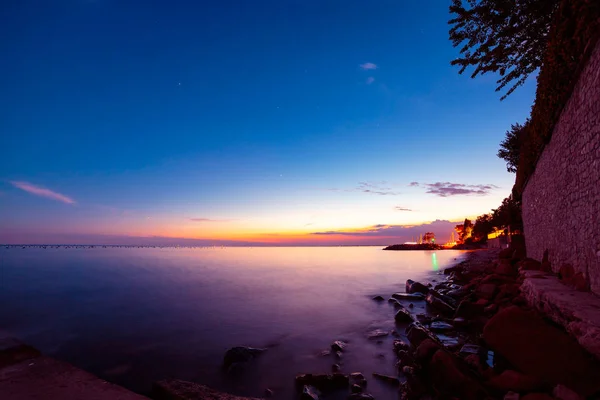 Puesta de sol en el mar, Trieste — Foto de Stock