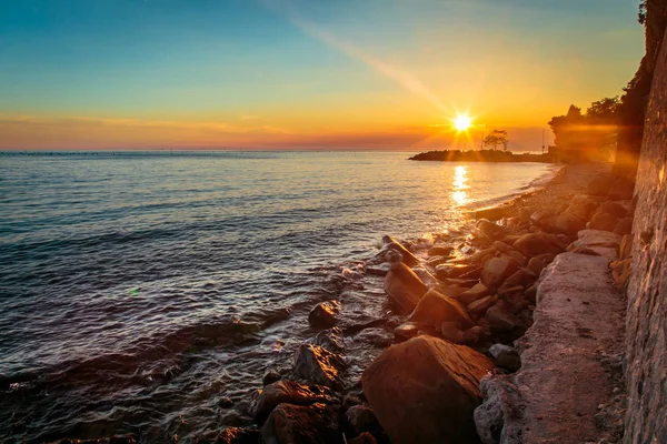 Puesta de sol en el mar, Trieste — Foto de Stock