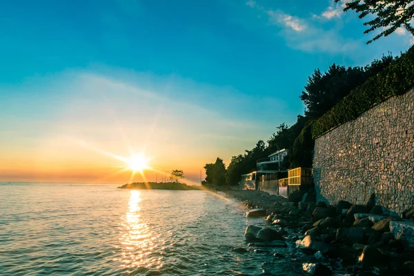 Sunset at the sea, Trieste — Stock Photo, Image