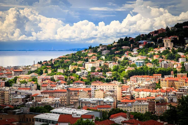 Storm over the city of Trieste — Stock Photo, Image