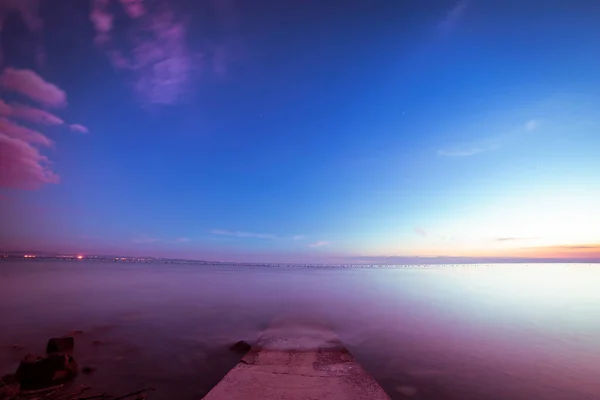 Coucher de soleil sur la mer, Trieste — Photo