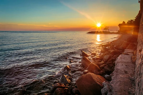 Pôr do sol no mar, Trieste — Fotografia de Stock