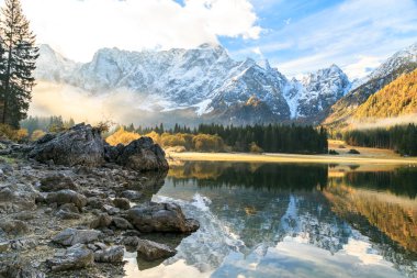dağ gölü, sonbahar gündoğumu