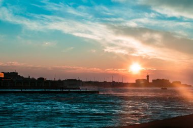 Trieste şehir rüzgarlı gün