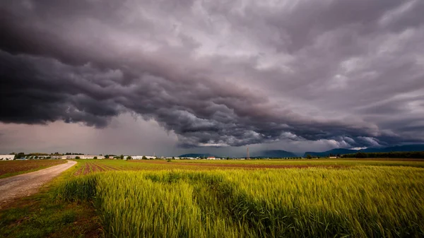 Sturm über den Feldern — Stockfoto