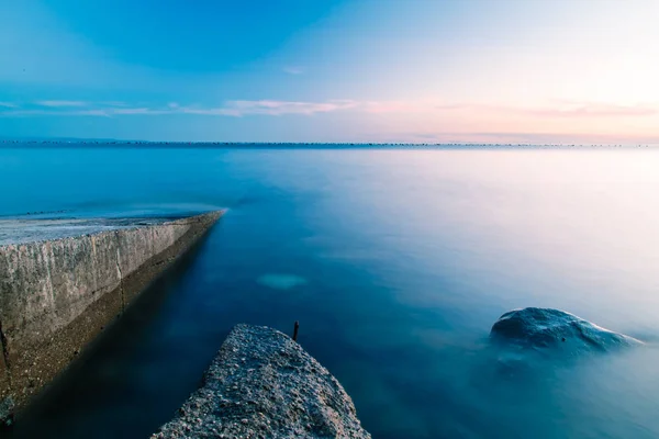 Matahari terbenam di laut, Trieste — Stok Foto