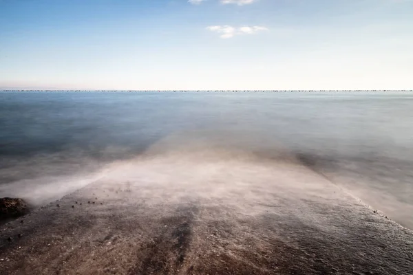 Sonnenuntergang am Meer, Triest — Stockfoto