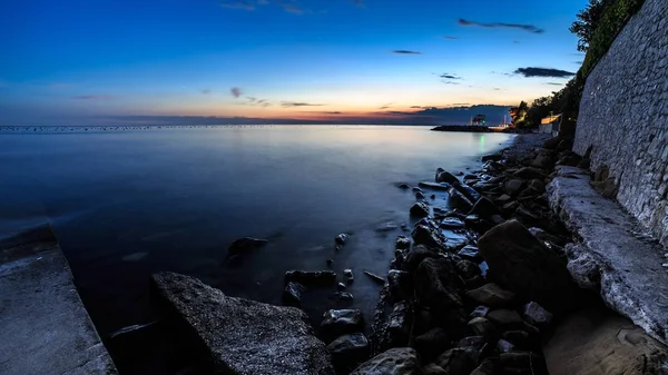 Pôr do sol no mar, Trieste — Fotografia de Stock