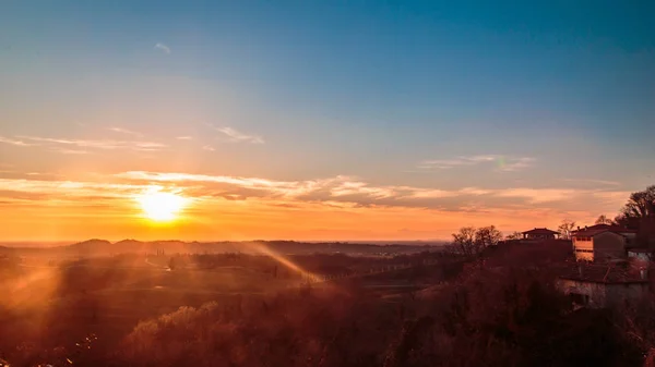 Sonnenuntergang in den Weinbergen von Rosazzo — Stockfoto