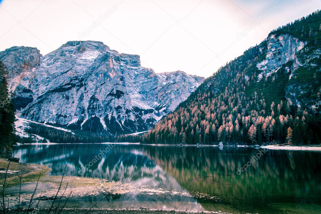 Autumn morning in the alps