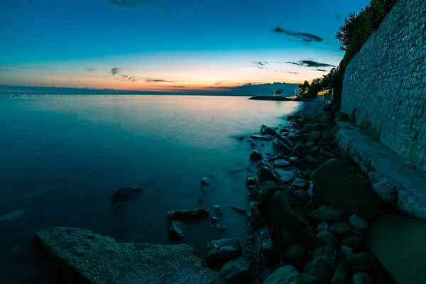 Sonnenuntergang am Meer, Triest — Stockfoto