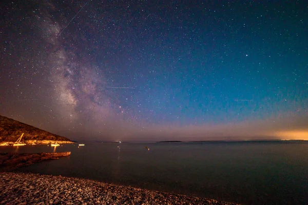 Vía Láctea en el cielo de la croacia — Foto de Stock