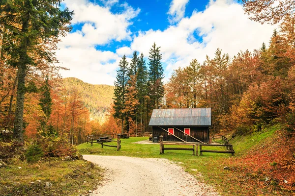 Alp Vadisi sonbahar günbatımı — Stok fotoğraf