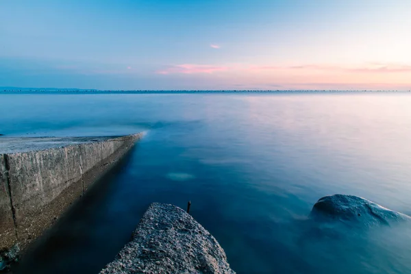 Захід сонця на морі, Трієст — стокове фото