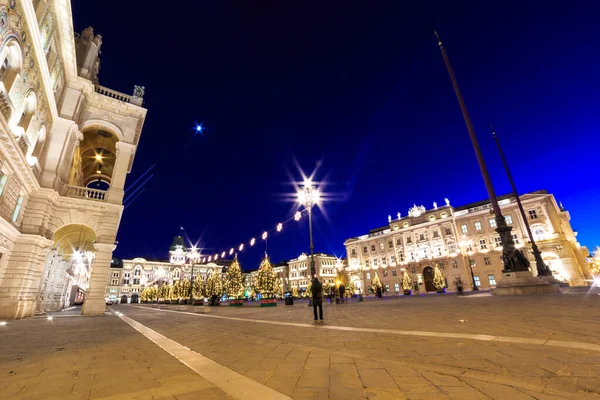 The square of Trieste during Christmas time Stock Photo