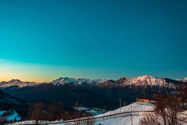 Winter sunset in the Julian alps — Stock Photo, Image