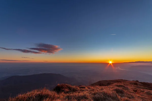 Sunset Cuarnan Peak Friuli Venezia Giulia Region Freezing Winter Day — Stock Photo, Image