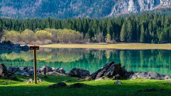 Spring morning at the superior lake of Fusine, Friuli Venezia-Giulia, Italy