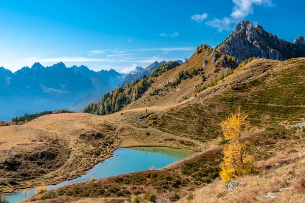 Solig Höstdag Karniska Alperna Friuli Venezia Giulia Italien — Stockfoto