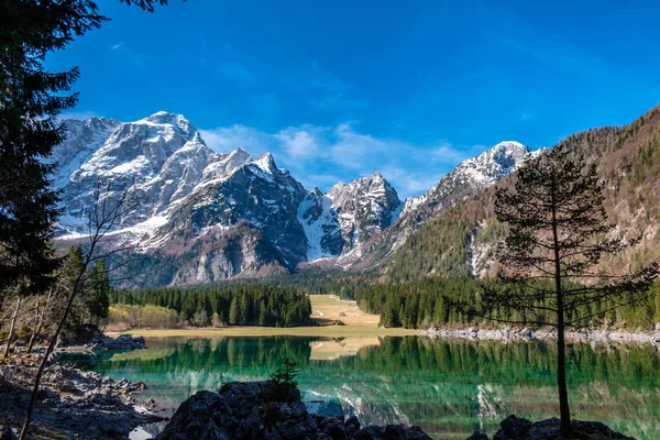 Spring morning at the superior lake of Fusine, Friuli Venezia-Giulia, Italy