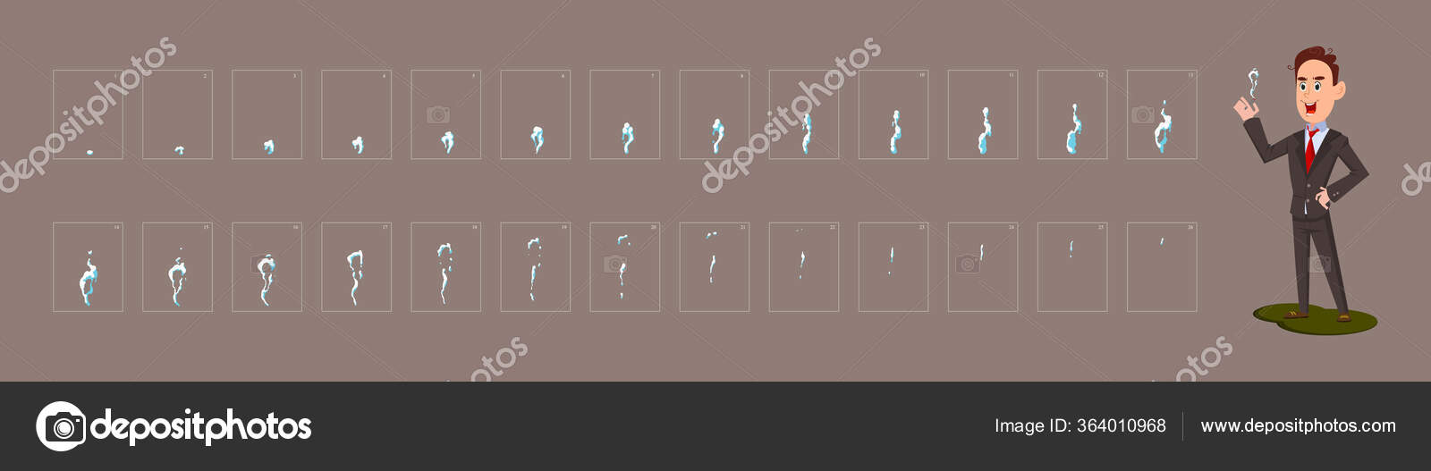 Image vectorielle Homme Fumant Cigarette Avec Feuille Sprite Fumée ...