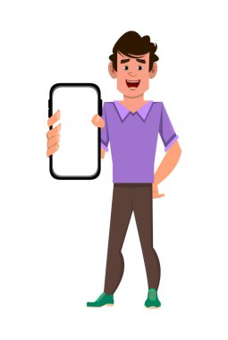 Akıllı telefon tutan adam.