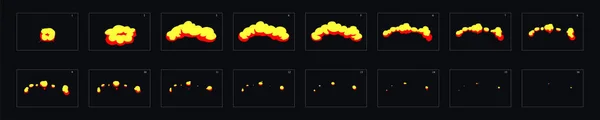 Fire Explosion Effect Explosion Animation Animation Fire Effect Animation Sprite — Stock Vector