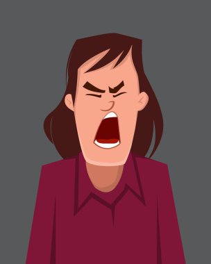 Kızgın yüz ifadesi vektör illüstrasyonu.