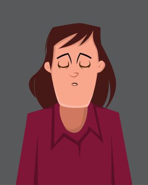 Uykulu yüz ifadesi vektör çizimi.